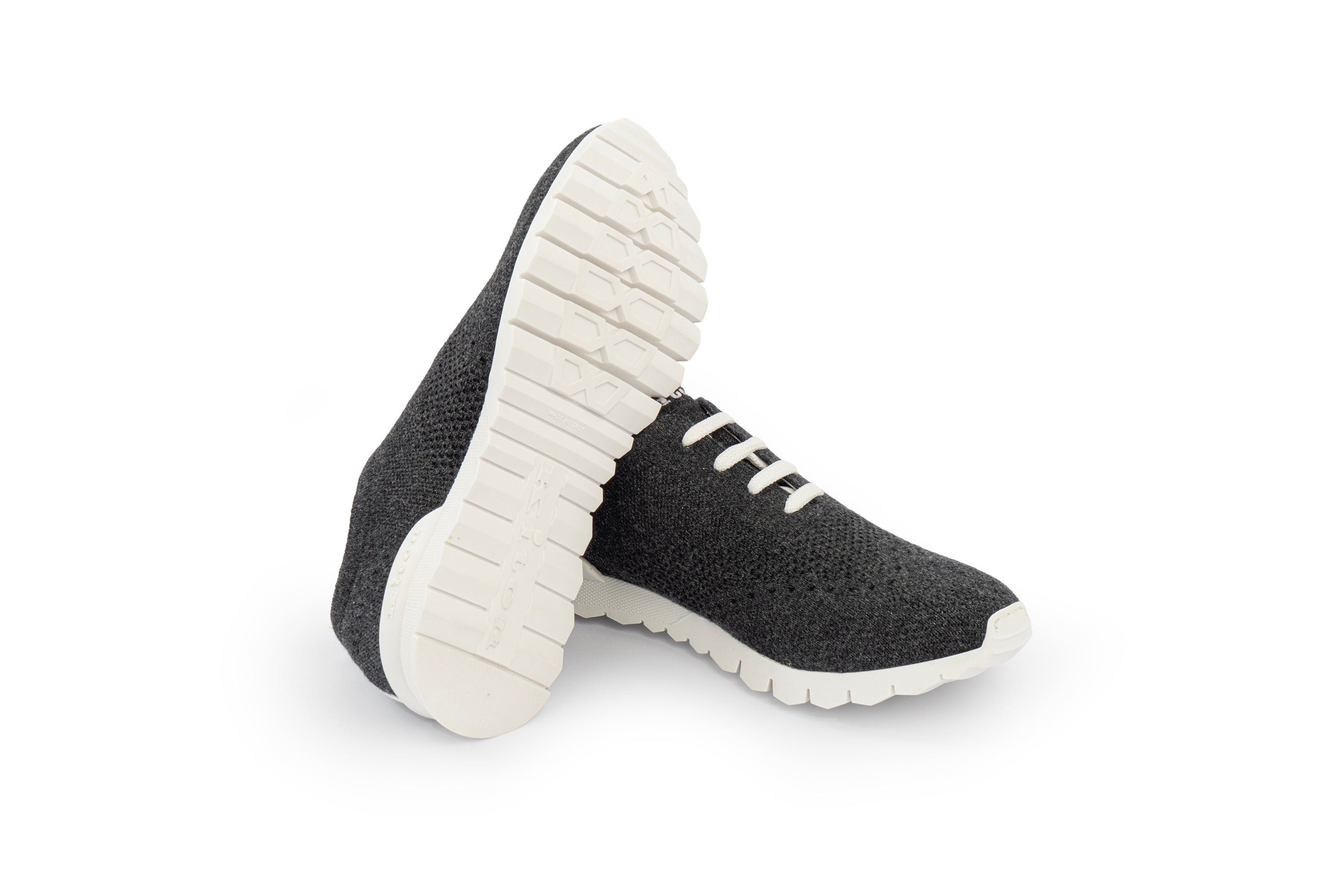 KITON CASHMERE SNEAKERS SHOES IN GREY COLOUR