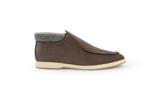 MANDELLI SUEDE LEATHER LOAFERS WITH CASHMERE