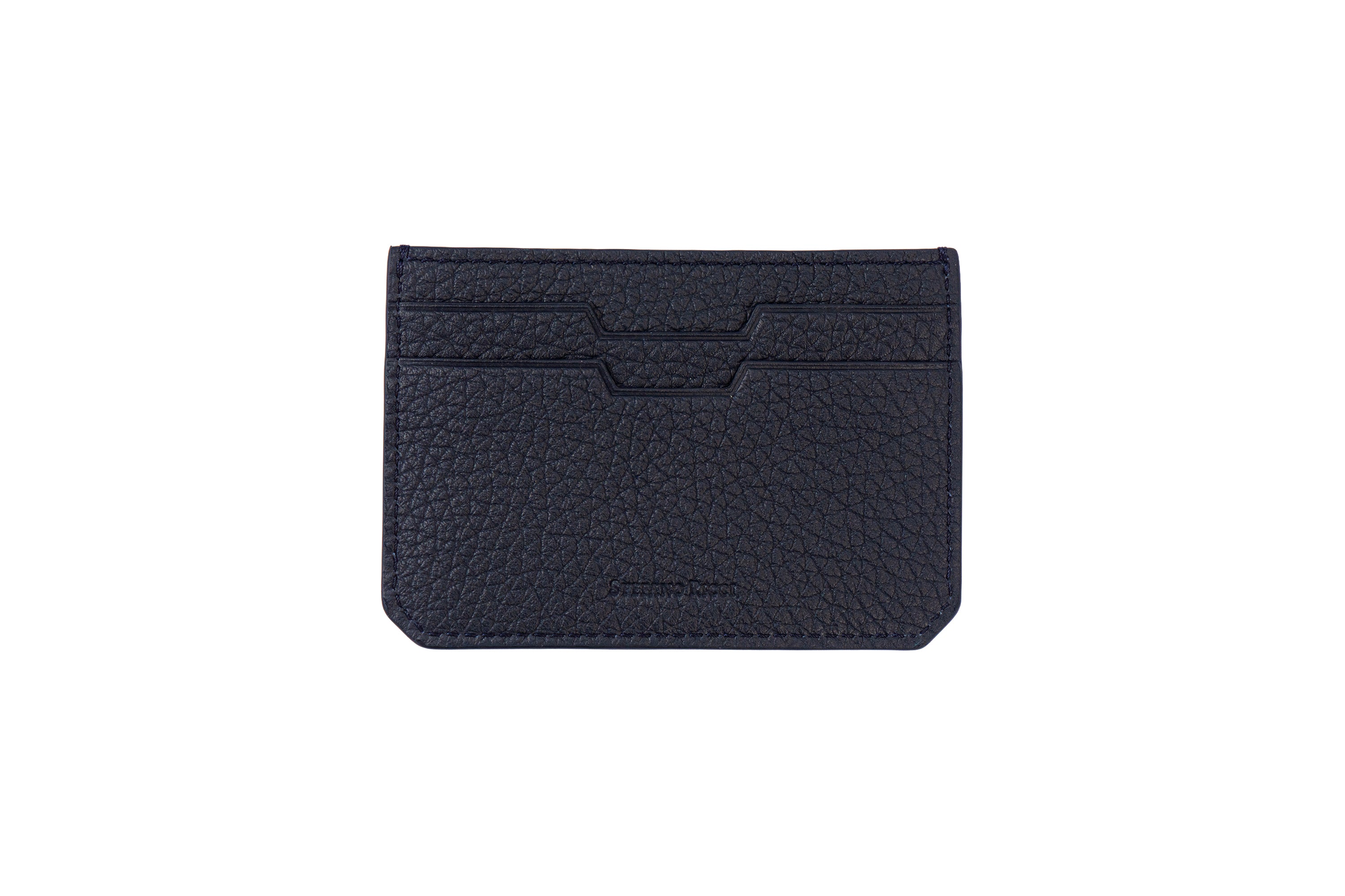 STEFANO RICCI CALFSKIN LEATHER CARD HOLDER IN NAVY
