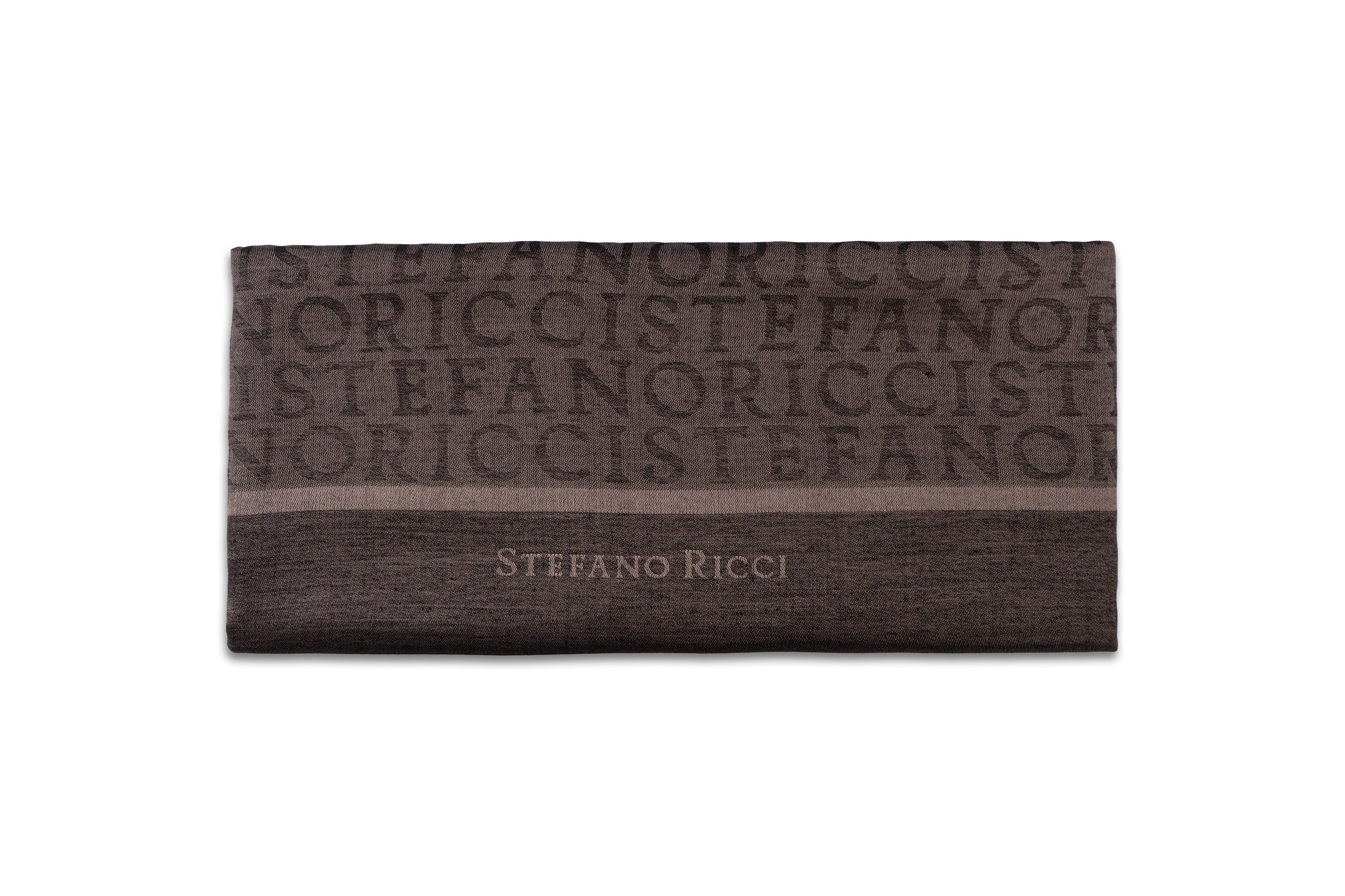 STEFANO RICCI SILK AND CASHMERE SCARF IN DARK GREY