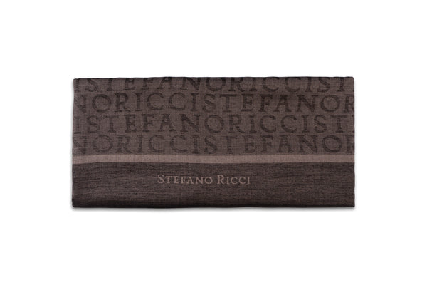 STEFANO RICCI SILK AND CASHMERE SCARF IN DARK GREY