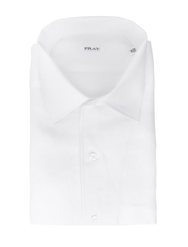 FRAY LINEN SHIRT SHORT SLEEVE WHITE COLOUR