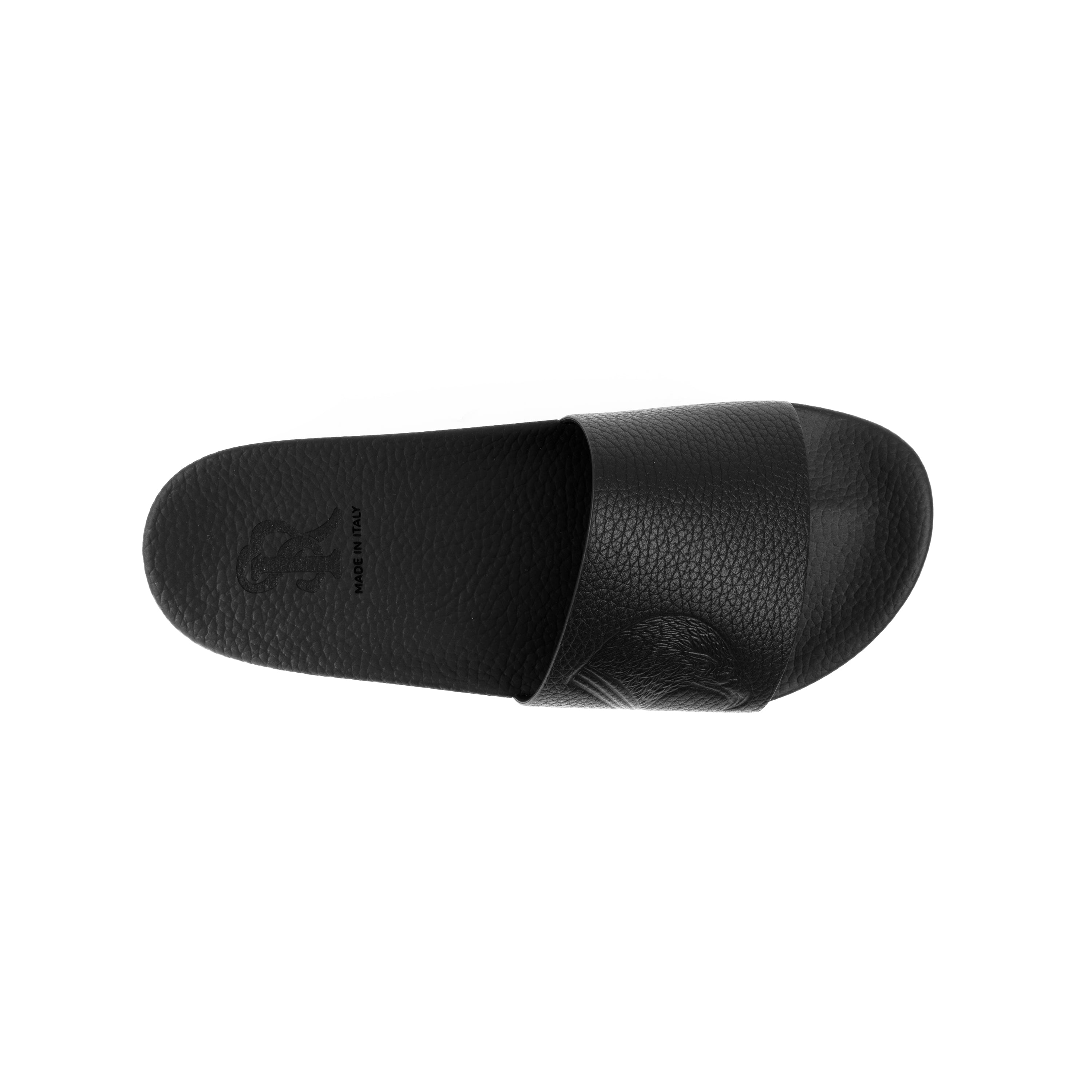 STEFANO RICCI LEATHER SLIPPERS BLACK COLOUR
