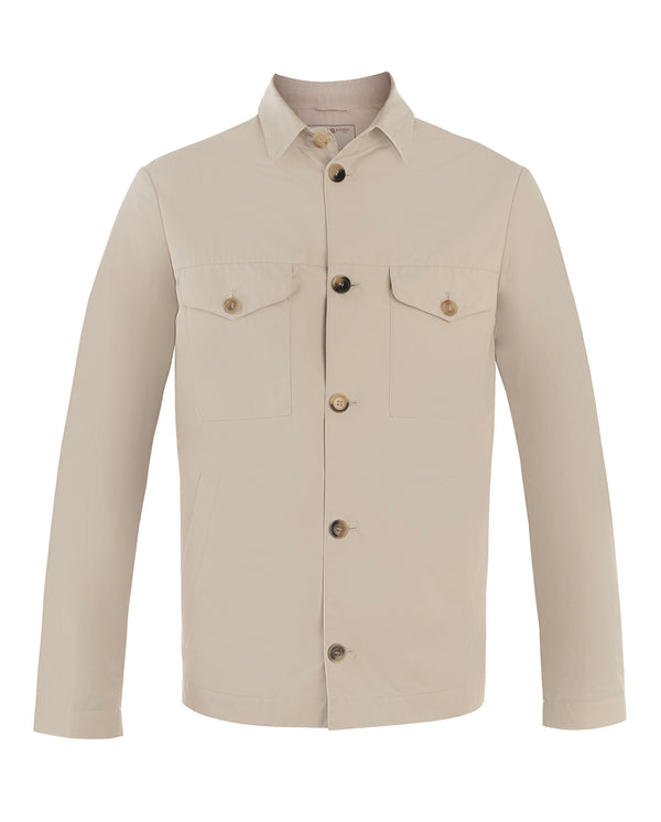 LUCIANO BARBERA OVERCOAT IN OFFWHITE COLOUR
