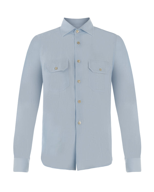 KITON LINEN SHIRT IN SKY BLUE COLOUR