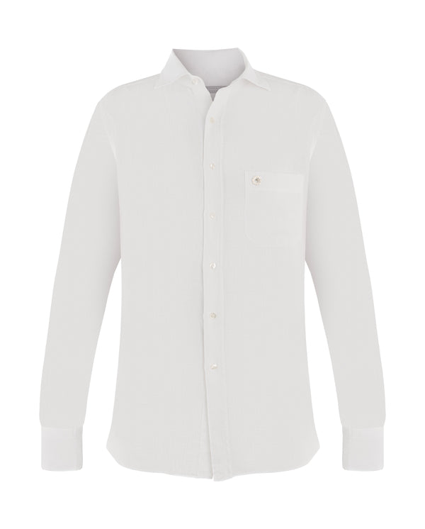 STEFANO RICCI LINEN SHIRT WHITE COLOUR