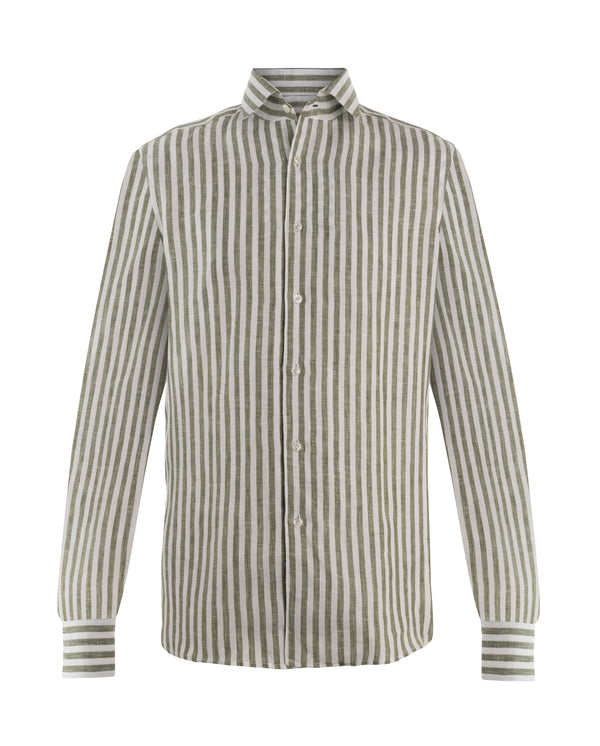 ERRICO FORMICOLA LINEN STRIPE SHIRT