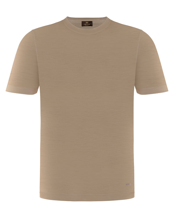 MANDELLI SILK T-SHIRT IN BEIGE COLOUR