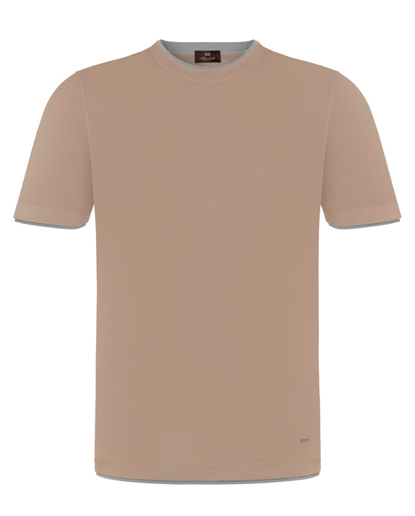 MANDELLI COTTON T-SHIRT IN BEIGE COLOUR