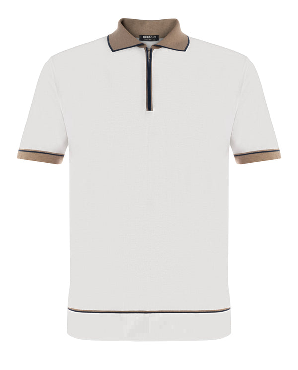 BERTOLO COTTON POLO IN WHITE COLOUR