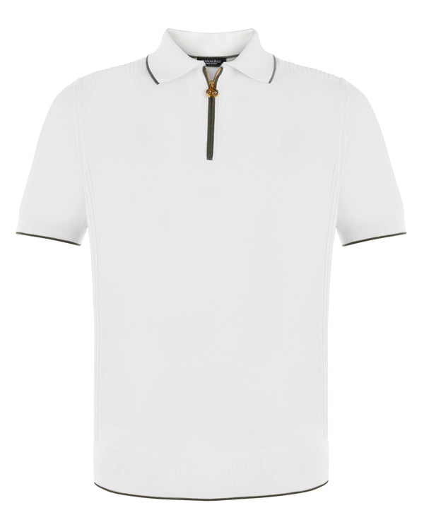 STEFANO RICCI COTTON POLO IN WHITE COLOUR