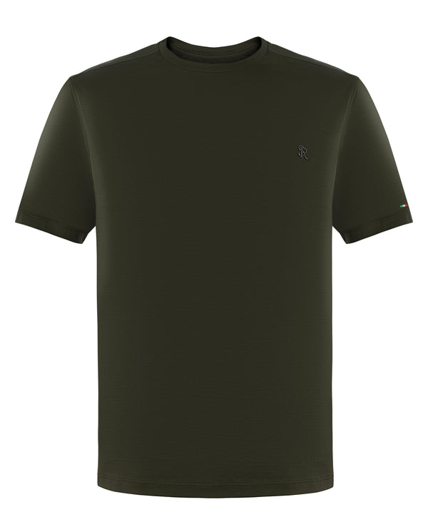 STEFANO RICCI COTTON T-SHIRT IN GREEN COLOUR