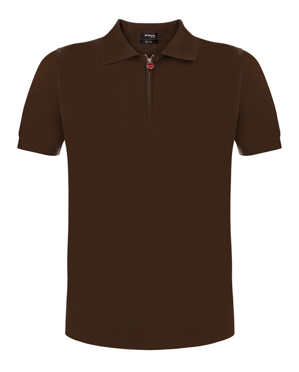 KITON POLO T-SHIRT BROWN COLOUR