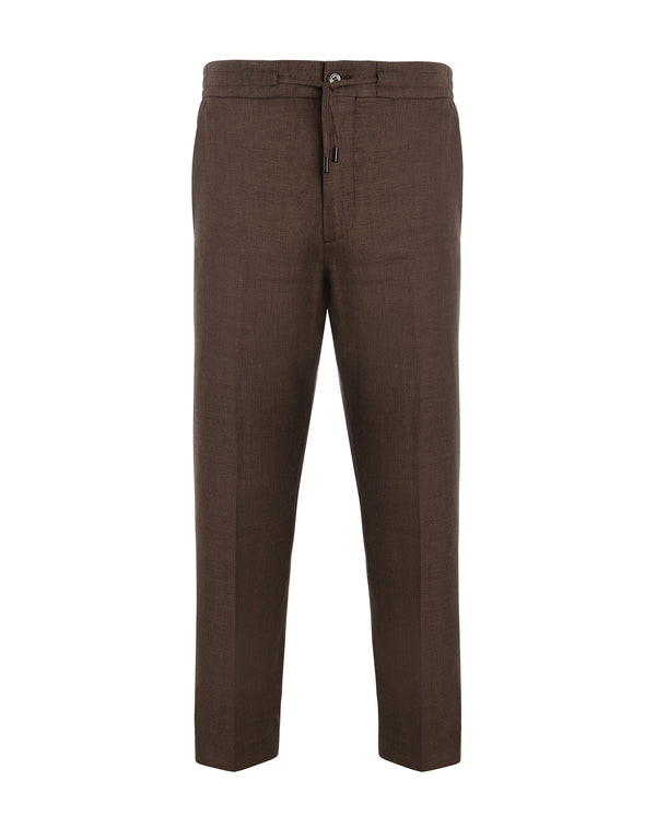 STEFANO RICCI LINEN TROUSER IN BROWN COLOUR