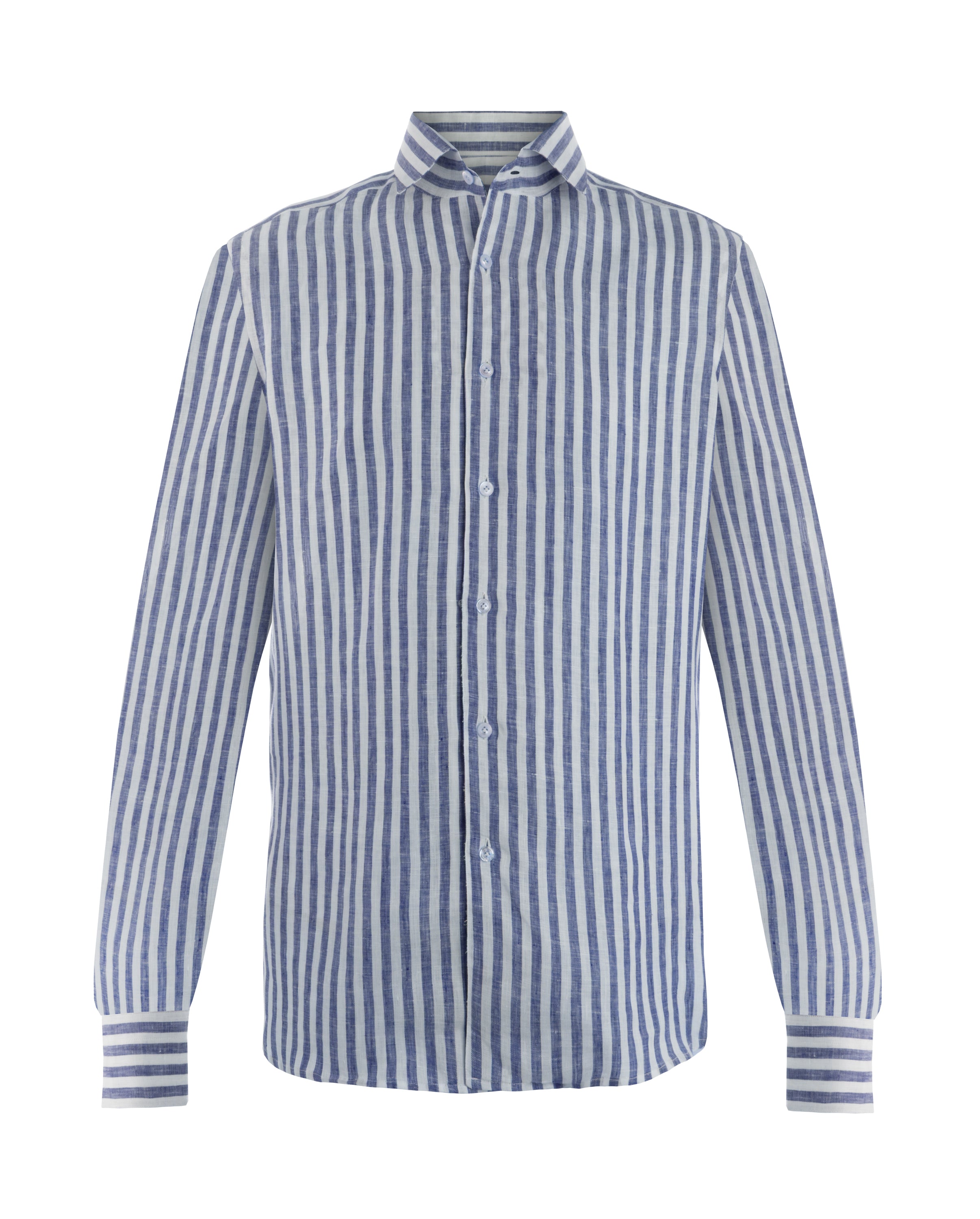 ERRICO FORMICOLA LINEN STRIPE SHIRT BLUE COLOUR – Classic Club