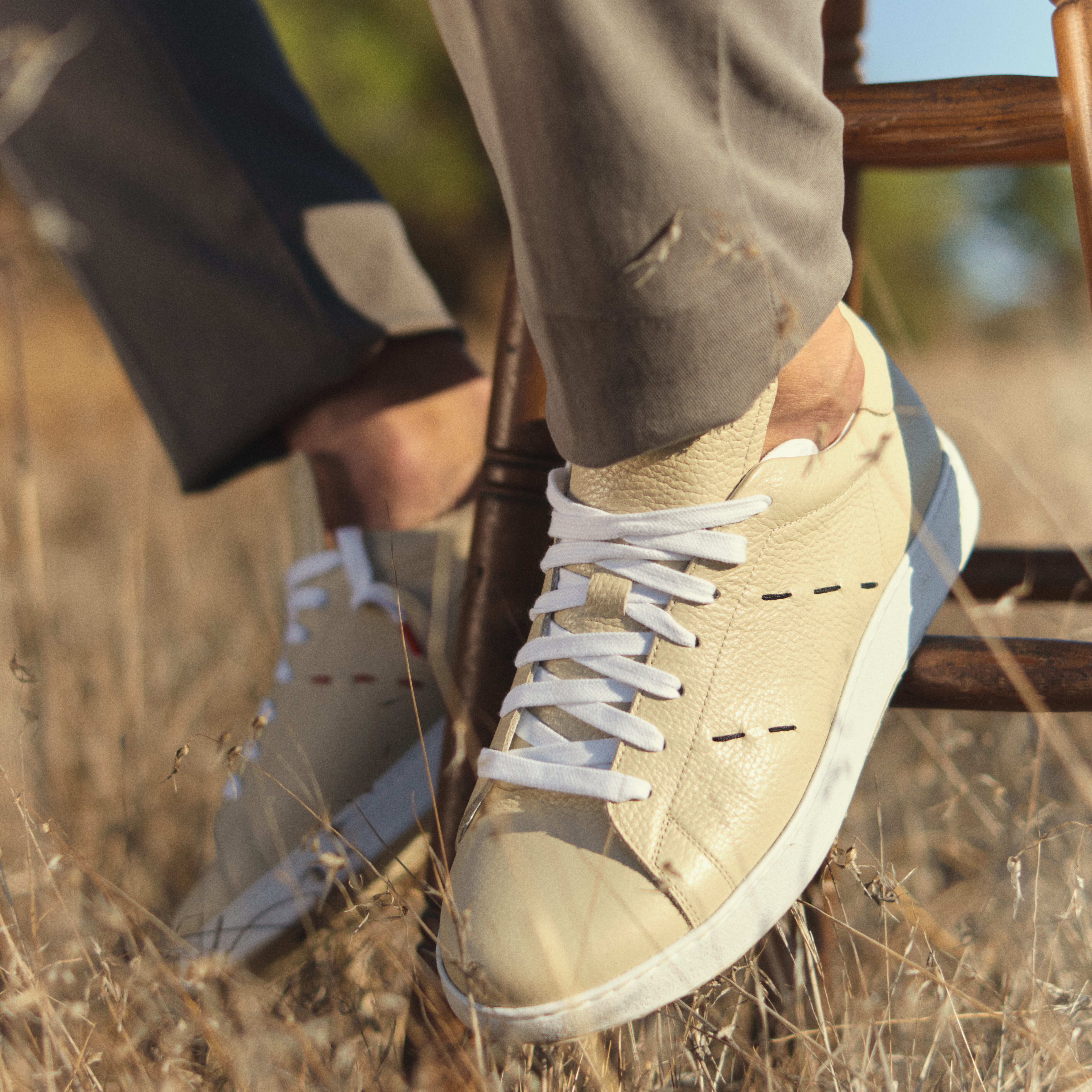 KITON SNEAKERS SHOES CALFSKIN IN BEIGE COLOUR