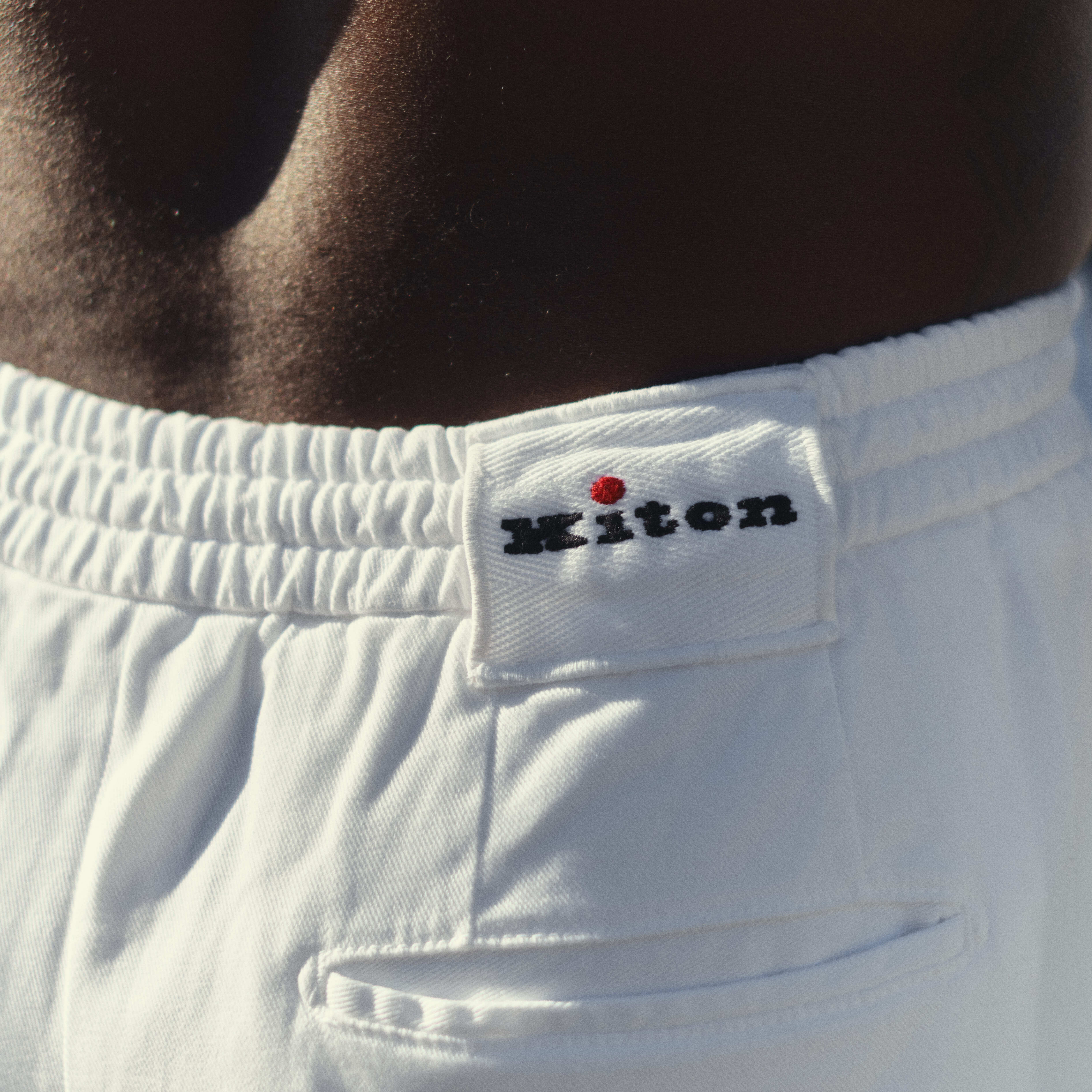KITON LYCRA TROUSER IN WHITE COLOUR