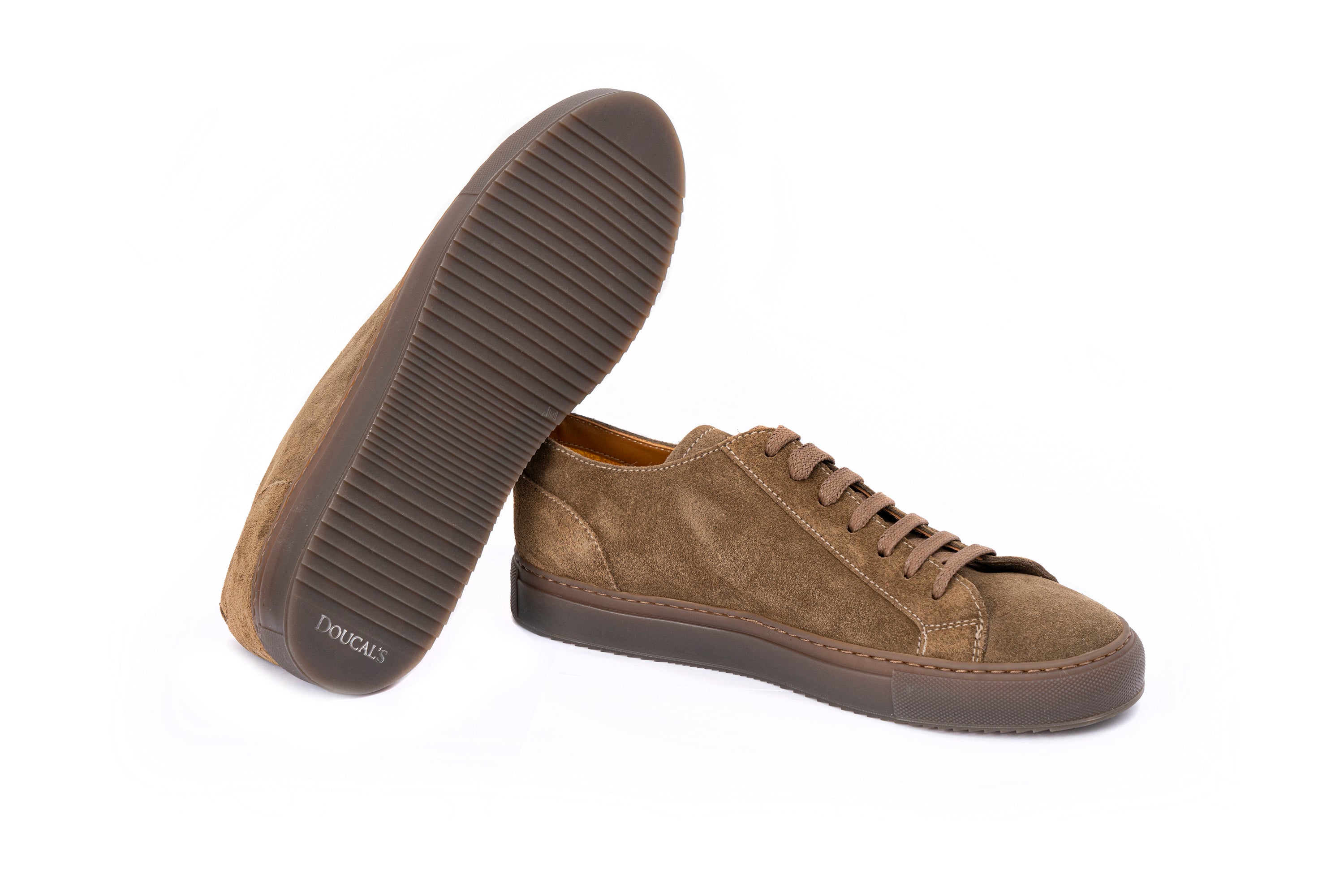 DOUCALS BROWN SUEDE LEATHER SNEAKERS