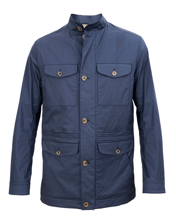 LUCIANO BARBERA OVERCOAT IN BLUE