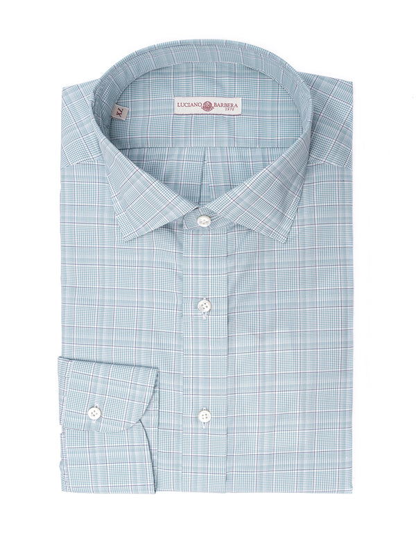 LUCIANO BARBERA CHECK GREEN CLASSIC SHIRT