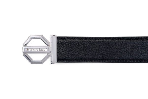 STEFANO RICCI BLACK LEATHER BELT