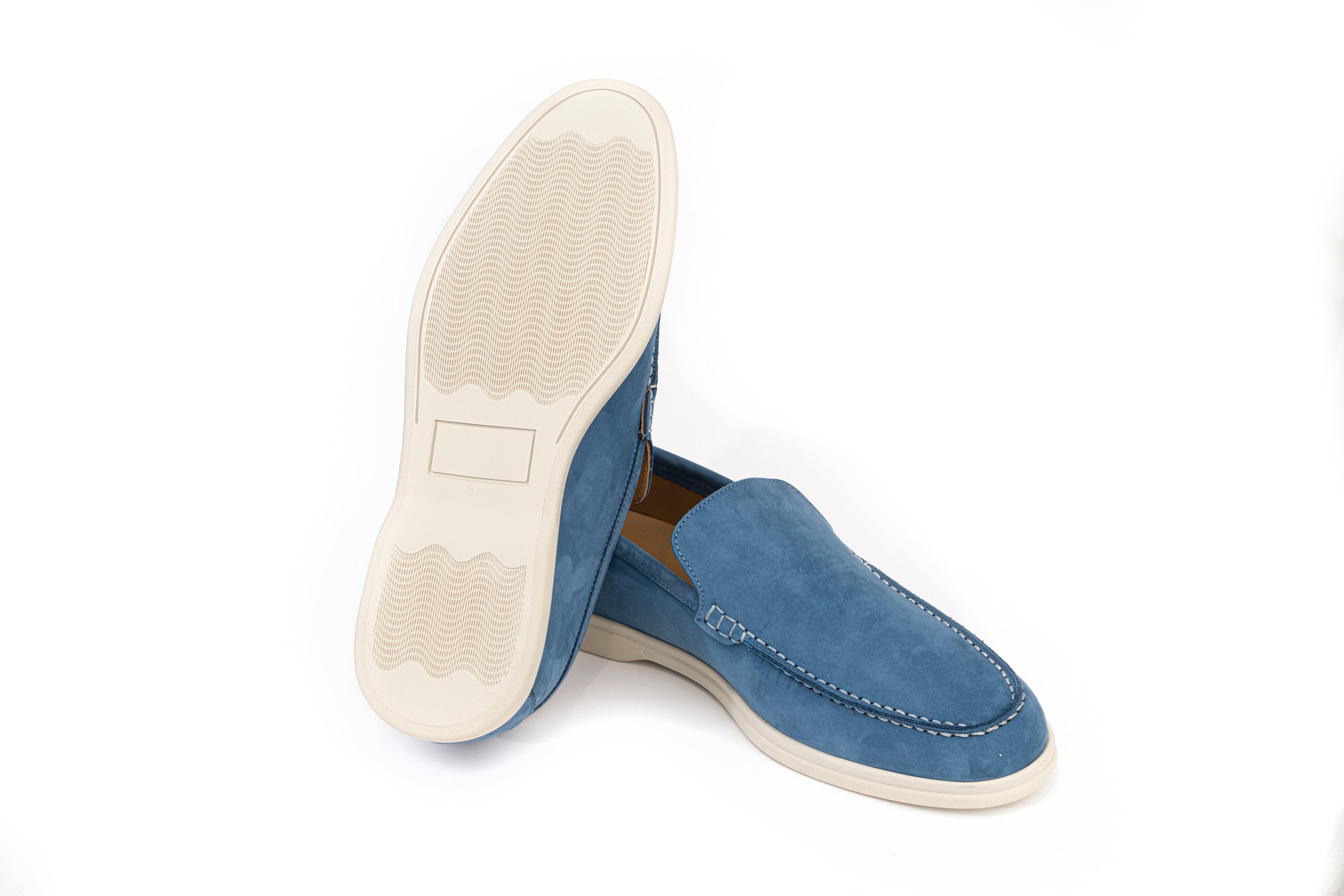 MANDELLI SUEDE LOAFERS IN SKY BLUE COLOUR