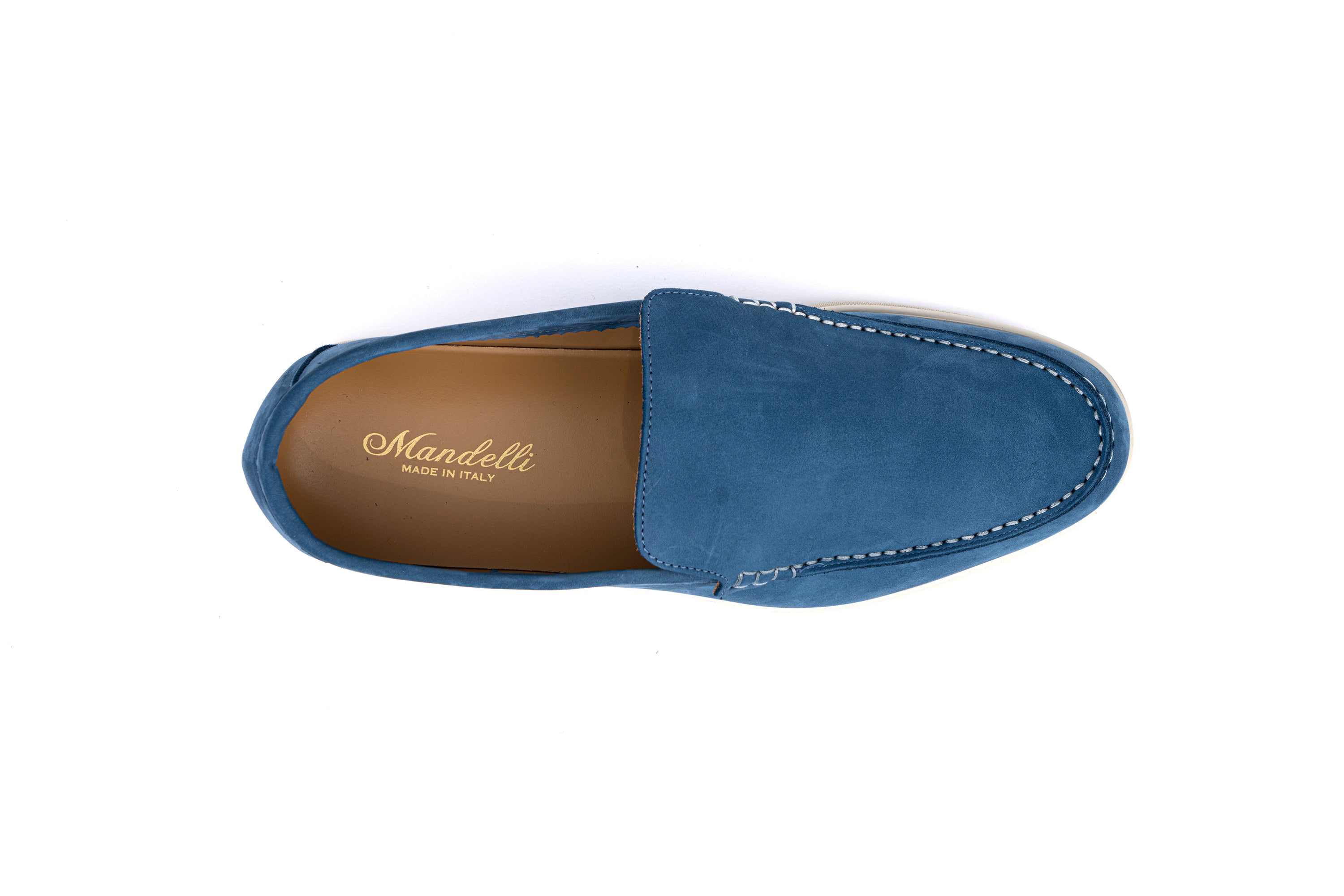 MANDELLI SUEDE LOAFERS IN SKY BLUE COLOUR