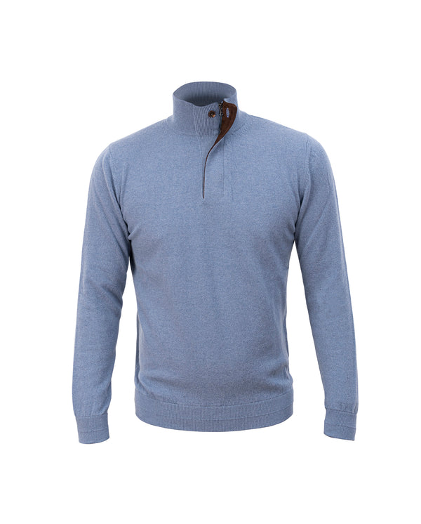 LUCIANO BARBERA CASHMERE HALF BUTTONS SWEATSHIRT