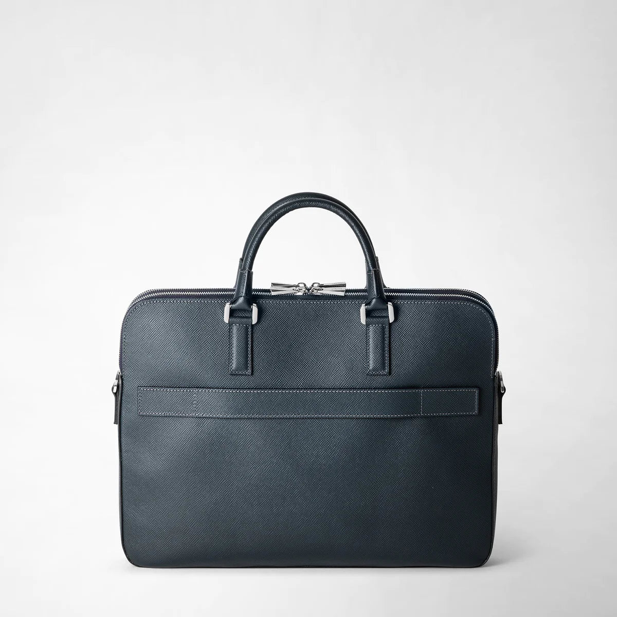 SERAPIAN SLIM BRIEFCASE WITH DOUBLE ZIP IN EVOLUZIONE LEATHER