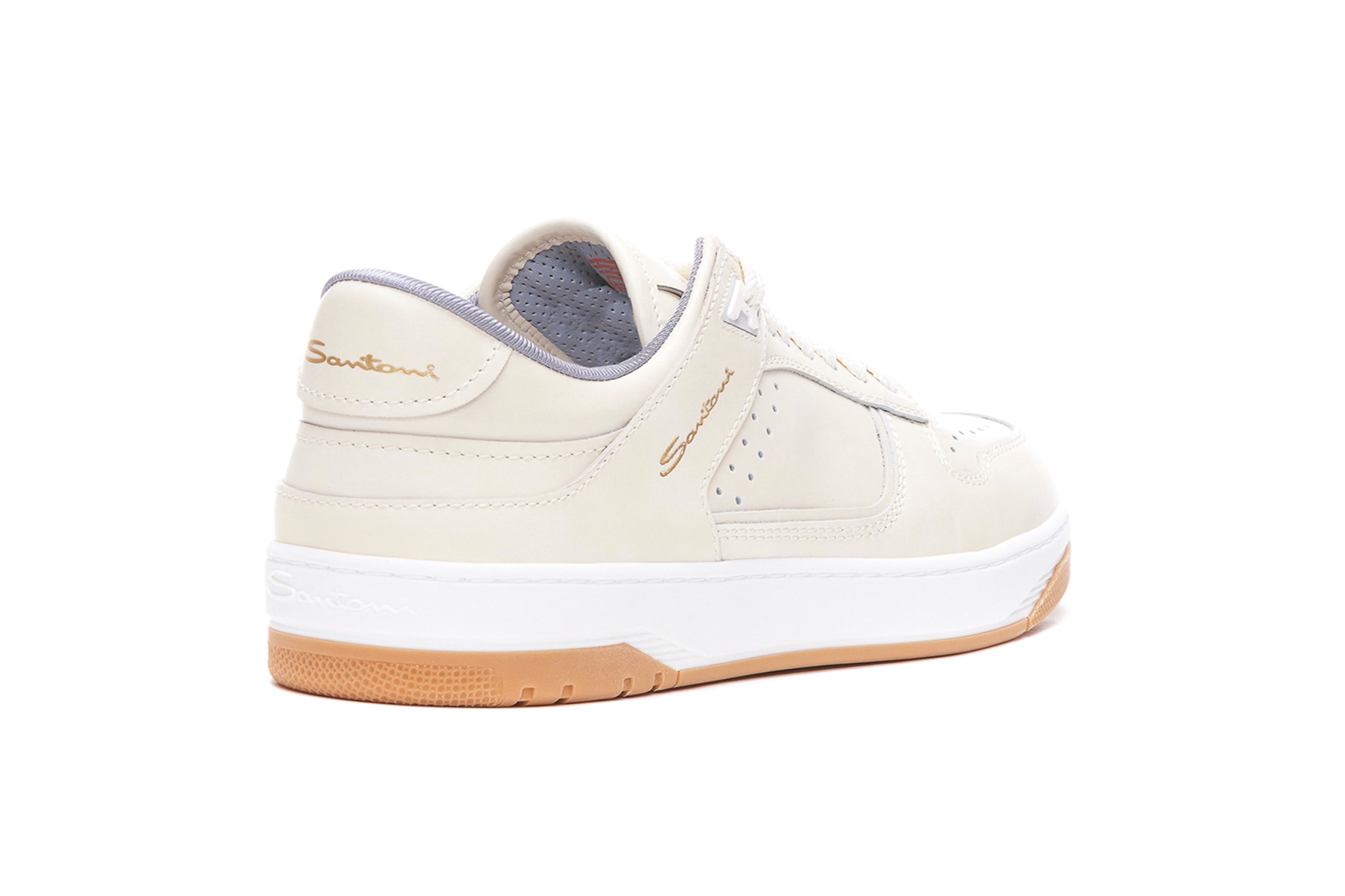 SANTONI BEIGE LEATHER SNEAK-AIR SNEAKER