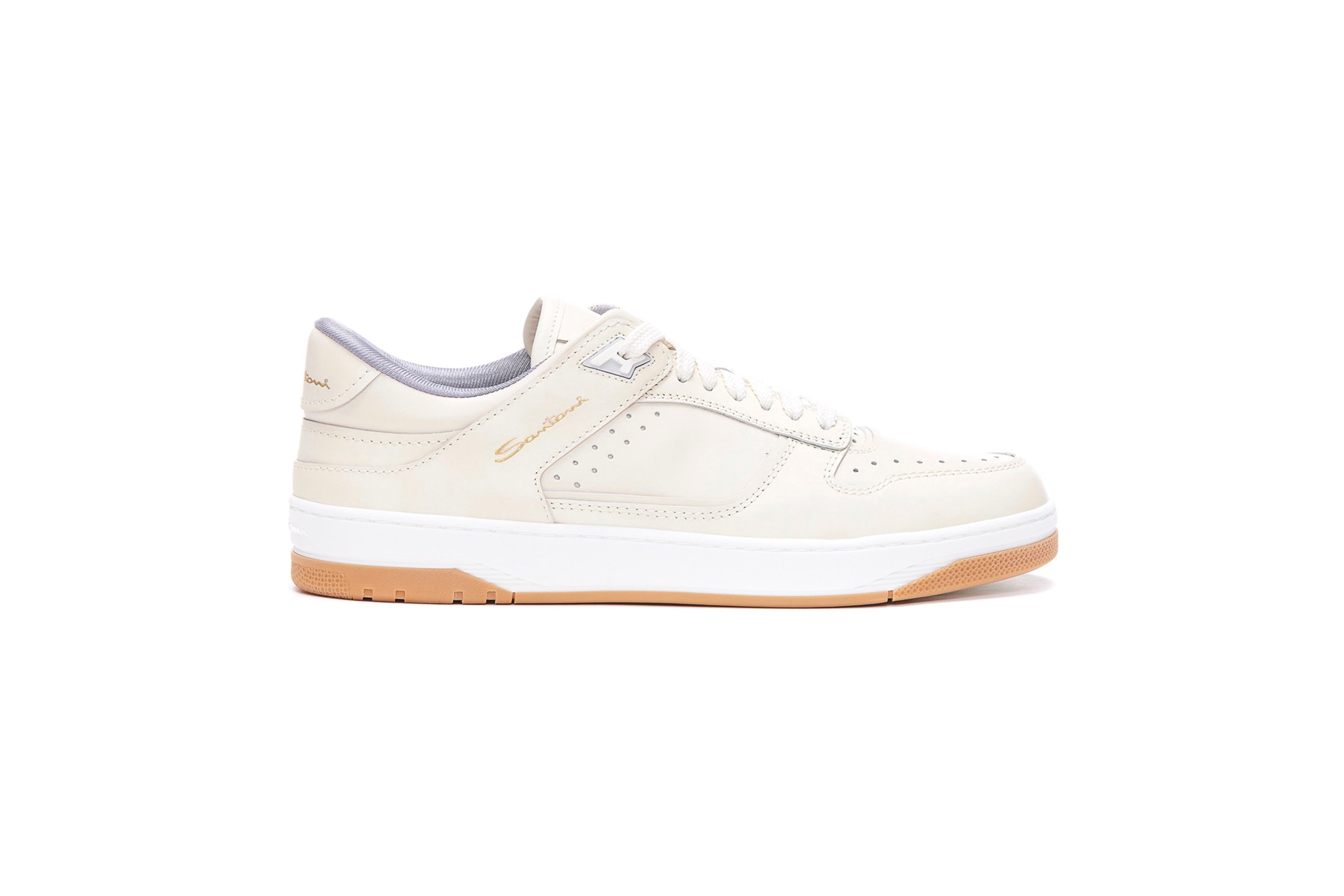 SANTONI BEIGE LEATHER SNEAK-AIR SNEAKER