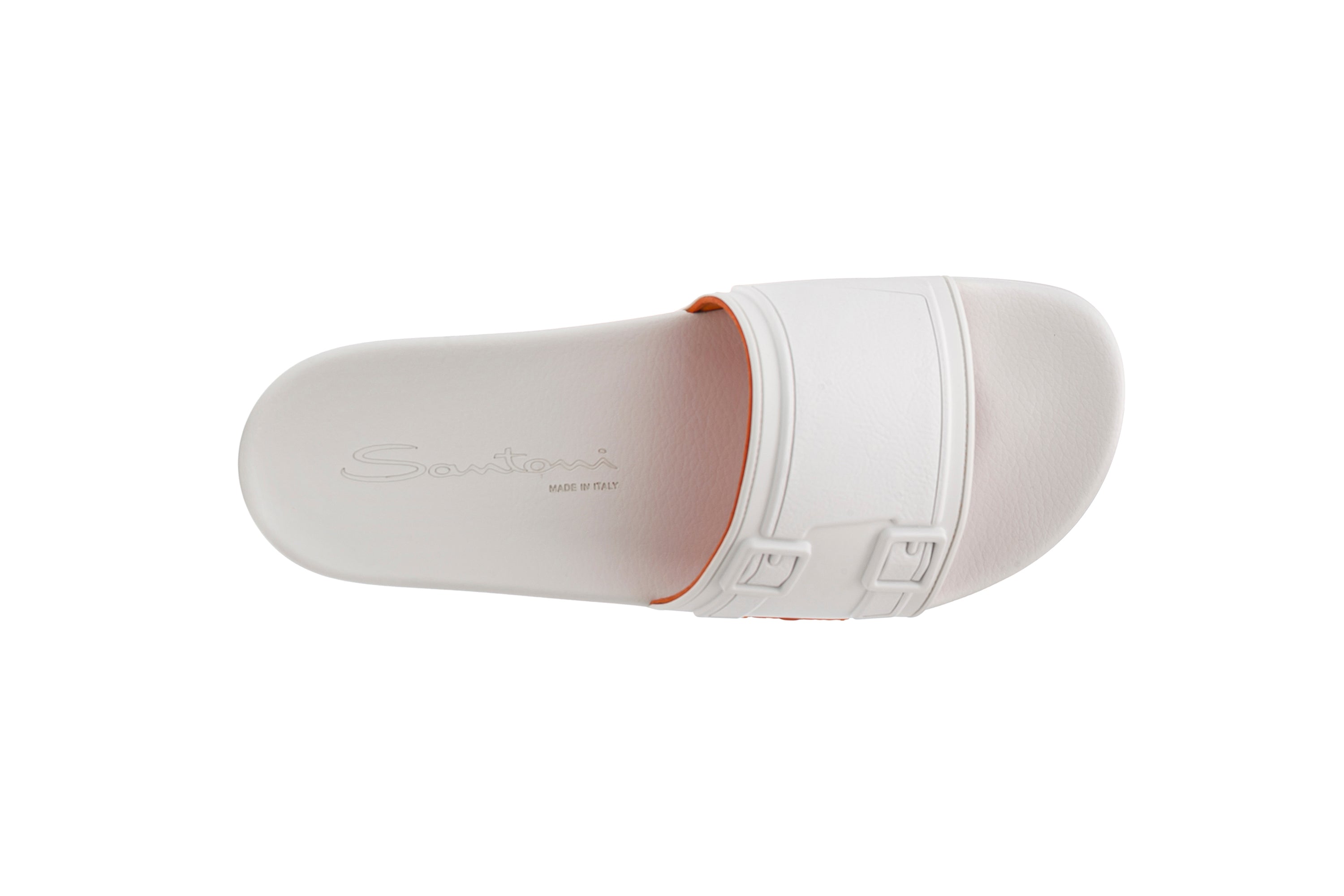 SANTONI WHITE RUBBER SLIPPERS